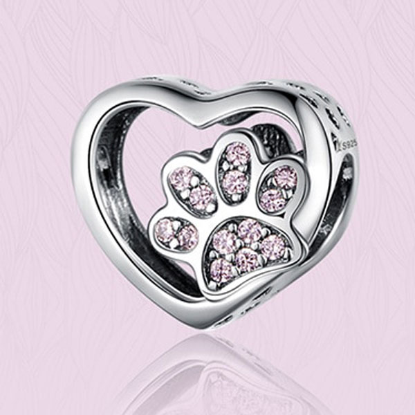 Paw-Print-in-my-Heart-Charm-1-web Sterling Silver Paw Print in my Heart Charm
