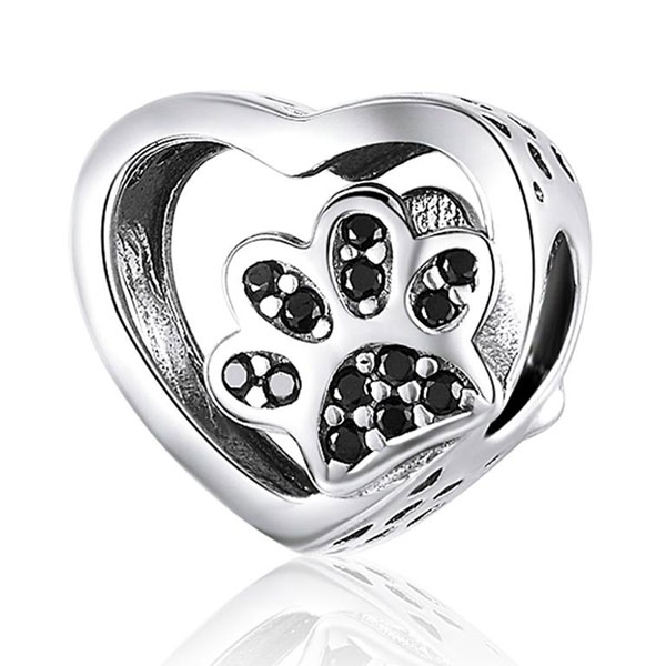 Paw-Print-in-my-Heart-Charm-black-web- Sterling Silver Paw Print in my Heart Charm
