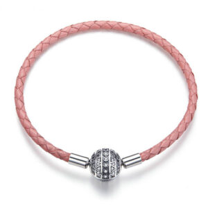 Dazzling Pink Leather Bracelet
