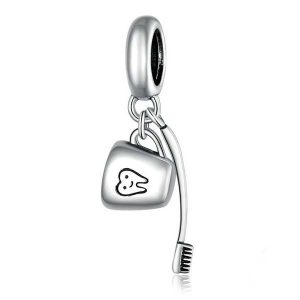 Toothbrush and Cup Pendant Charm