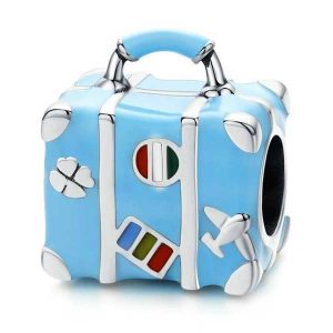 Blue Enamel Suitcase Charm