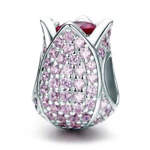 Dazzling Tulip CZ Charm