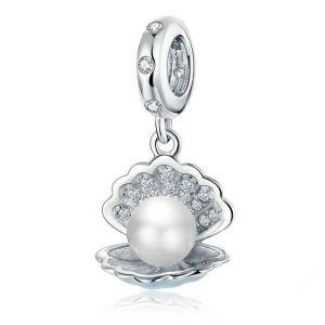 Pearl in Oyster Pendant Charm