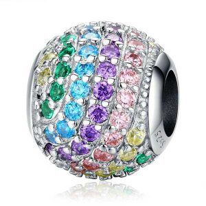 Rainbow Ball CZ Charm