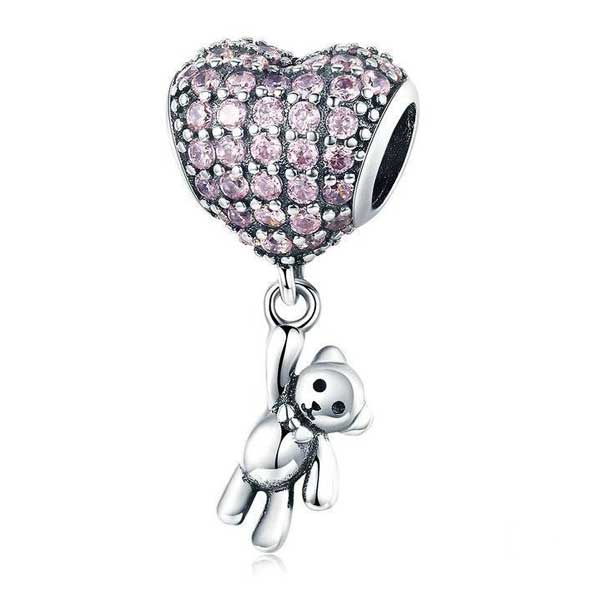 Teddy Heart Balloon Charm