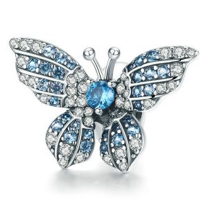 Crystal Blue Butterfly Charm
