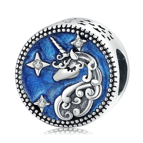 Blue Night Unicorn Charm