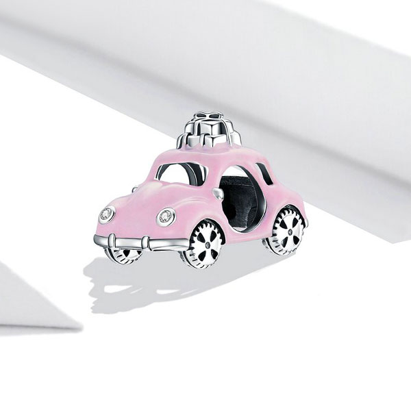 Pink Beetle Car Charm