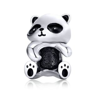 Panda Hug Enamel Charm
