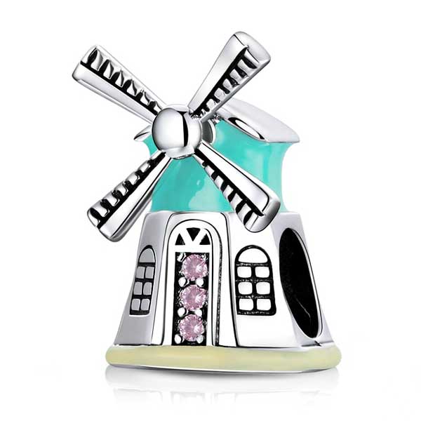 Colourful Dutch Windmill Charm