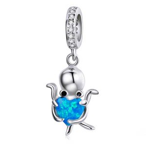 Blue Opal Octopus Charm