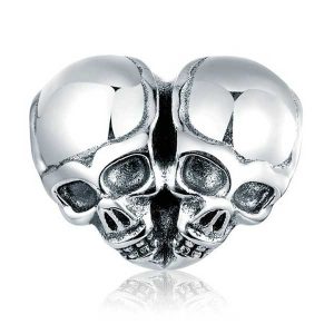 Punk Skulls Silver Charm