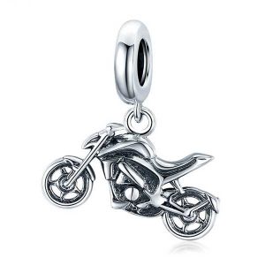 Silver Motorcycle Pendant Charm